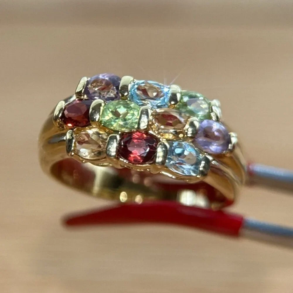 Gold‎ Colored Multi-Stones Ring